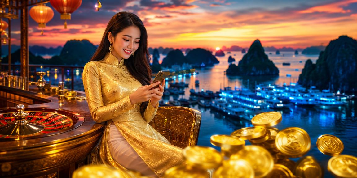 Người chơi Roulette trong trang phục áo dài tại Hạ Long Bay